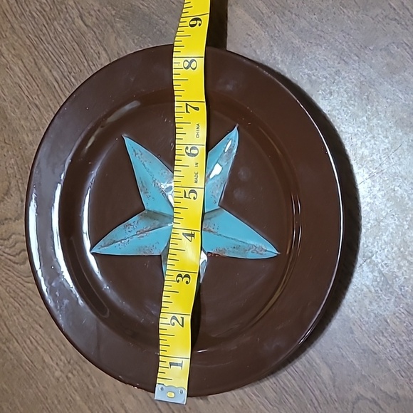 Hi End Accents plates/bowl set brown turquoise star - Picture 14 of 16